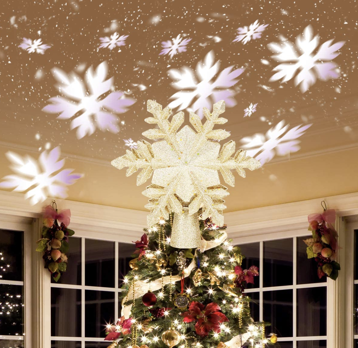 Benjia20Christmas20Tree20Topper20Lighted20with20White20Snowflake20Projector